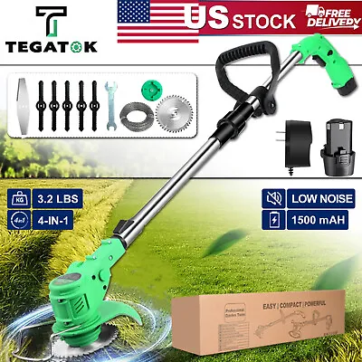 Tegatok Electric Cordless Grass String Trimmer Lawn Edger Weed Wacker Cutter  • $39.99
