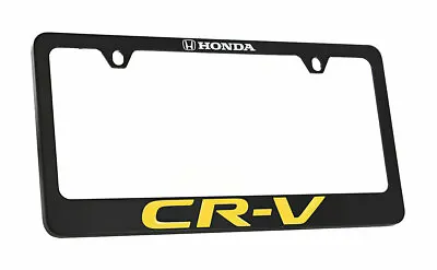 Honda CRV Wordmark Black Coated Metal License Plate Frame Holder 2 Hole • $41.95