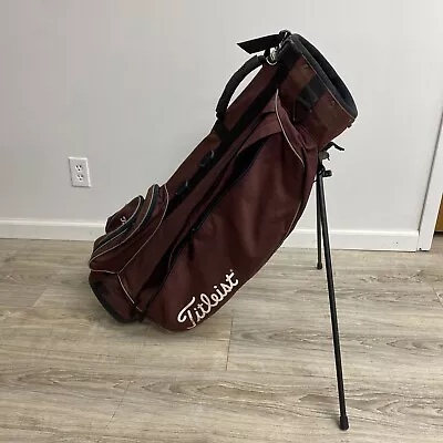 Titleist Players 4 Stand Bag 4-Way Top Black/Red Vintage • $99.99