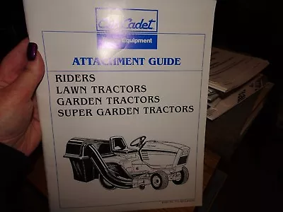 Cub Cadet Riders Lawn Tractors Garden Super  Attachment Guide 772-3879 10/91 • £4.82