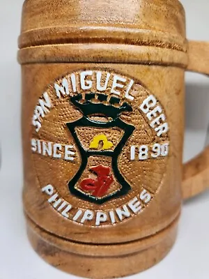 Vintage San Miguel Beer Philippines Decor Advertising Wooden Mug *as Is** • $9.99