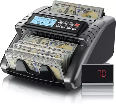 AL1000 Money Counter Machine With Value Counting Support Dollar And Euro UvMG • $139.54