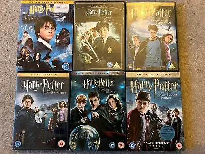 Harry Potter Series : Collection Years 1-6 UK DVD Good Condition Free Postage • £8.99