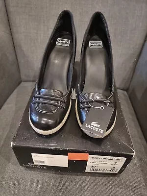 Lacoste Missie Gloss Leather Women Shoes Pumps High Heels Shoes Brown Size 7  • £5