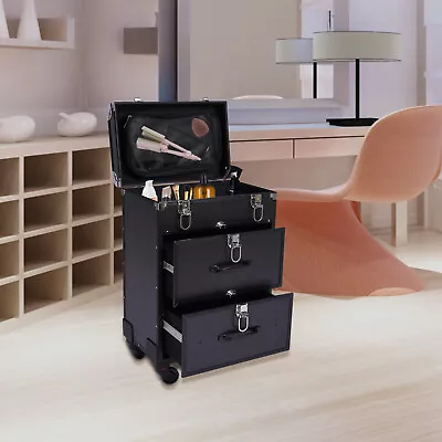 $95 • Buy Professional Rolling Makeup Train Case Cosmetic Trolley Makeup Storage Organizer