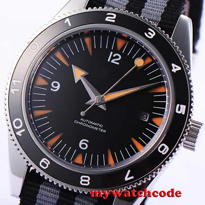 41mm CORGUET Black Dial Miyota Automatic Mens Watch Japan NH35A Sapphire Glass • $78.40