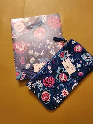 VERA BRADLEY BLOOM Berry DAILY PLANNER Calendar Sealed + Pencil Pouch Case New • $65