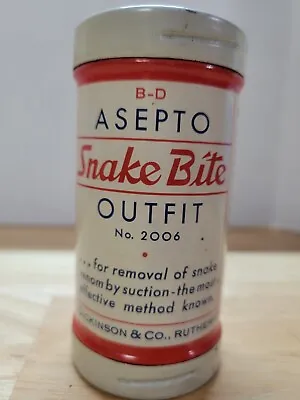 Vintage Asepto Snake Bite Kit Contents Metal Tin No 2006 Sold As Display Piece • $16