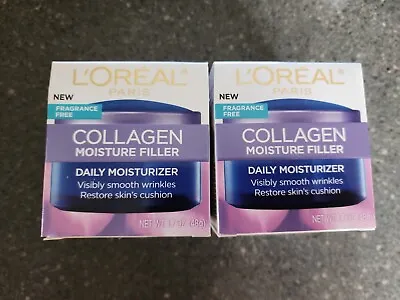 $15 • Buy L'Oreal Collagen Moisture Filler Wrinkles Anti-Aging, Moisturizer 1.7oz, 2 Boxes