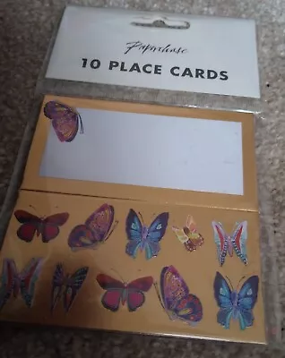 £3.49 • Buy 10 X Gold Foil Butterfly Place Cards For Your Guests Names - Wedding Birthday