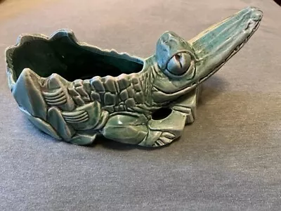 McCoy Alligator Planter 1950 Rare Ceramic Green EVC • $78