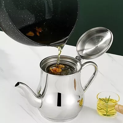 Filter Oil Pot Stainless Steel Household Leak-proof Wine Pot Pouring Oil Bot ❤TH • $10.06