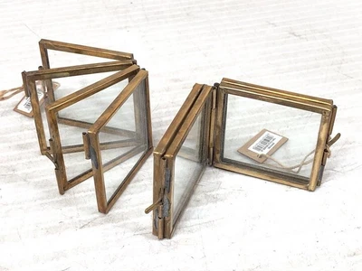 £10 • Buy Nkuku 2 Tiny Folded Danta Frames, Antique Brass, Pair, BNIB, New