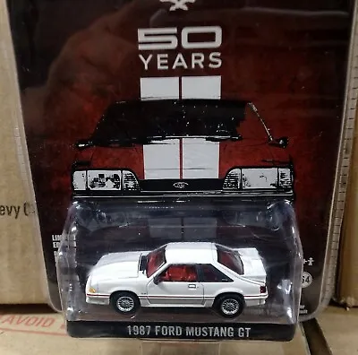 Greenlight Collectibles 1987 White Ford Mustang GT Foxbody 50 Years 1/64 Fox • $29.99