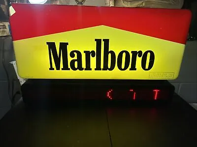 Vintage Marlboro Sign With Electronic Message Board Capability -Has Minor Damage • $125