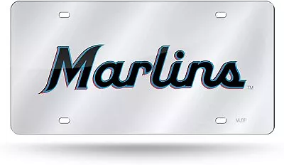 Miami Marlins SILVER Script Premium Laser Cut Tag Acrylic Inlaid License Plate • $34.99