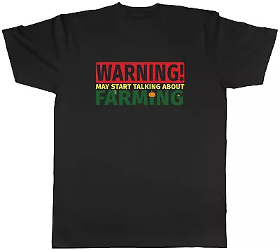 Warning Farming Mens T-Shirt Farm Farmer Agriculture Harvest Greenhouse Tee Gift • £8.99