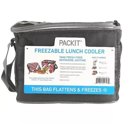 Packit Durable Freezable Gel Lunch Cooler Holds 9 Cans Black • $21.10