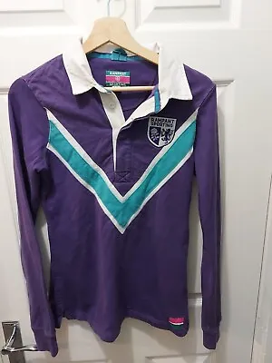 Rampant Sporting Womens Size 10 Fitted Cotton Purple Rugby Top • £5