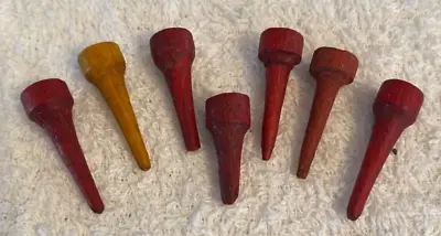   7 EARLY WOOD TEES   Vintage Antique Golf Tees Best Price For This Type Tee. • $19.99