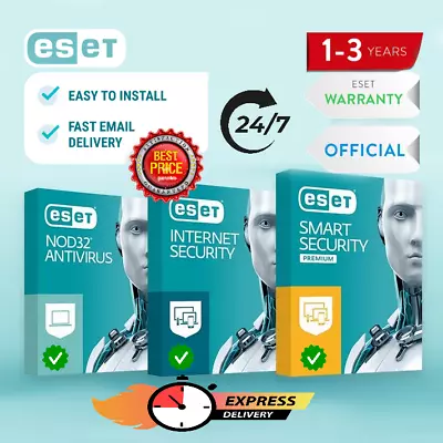 Eset Internet - Nod32 - Smart Security ( 123 Years 1 Device) Global Activation • $38.99