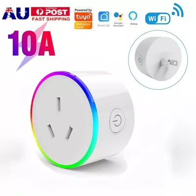 10A Mini RGB LED Wifi Smart Plug Socket Outlet Adaptor Amazon Alexa Google Home • $19.99