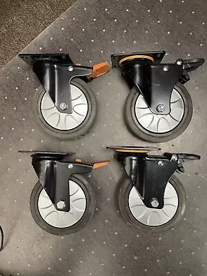 5-Inch Caster Wheels With Safety Dual Locking Heavy Duty Casters Set Of 4 • $30