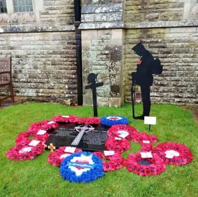 Metal Tommy Soldier Silhouette 2ft Statue W/ Remembrance Cross - Lest We Forget • £55