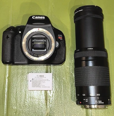 £195.23 • Buy Canon EOS Rebel T3i 18.0MP DSLR Digital Camera 75-300mm Zoom Lens- TESTED