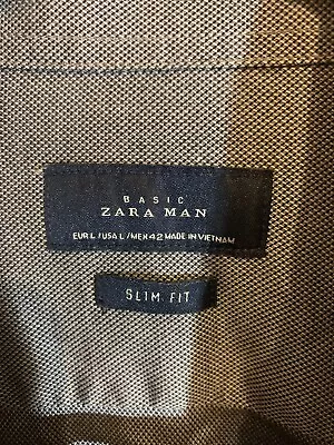 Zara Man Black Long Sleeve Shirt Size L  (C110) • $24.95