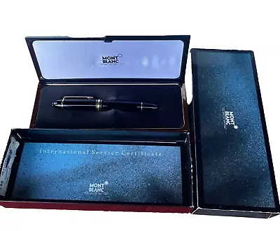 Vintage Montblanc Meisterstuck 149 Fountain Pen Black & Gold 18k 750 Nib Unused • $635