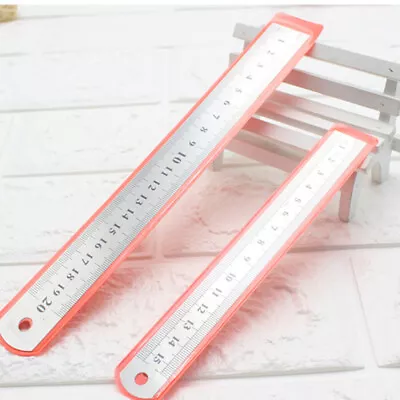 2pcs Stainless Steel Double Scale Ruler - 20cm & 15cm Sizes (1pc Each) • £6.85