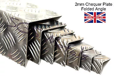 £6.75 • Buy 2.0mm Aluminium CHEQUER PLATE FOLDED ANGLE Wall Corner Protector