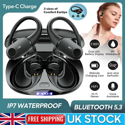 Mpow Bluetooth 5.3 Earbuds Sports Headphones Wireless Earphones Stereo Ear Hook • £26.59