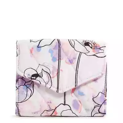 Vera Bradley Ultralight RFID Mini Tri-fold Wallet Anemone Watercolor NWT Pink • $33.24