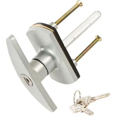 75mm GARAGE DOOR T HANDLE LOCK Diamond Spindle Key Replacement Spare Part • £15.94