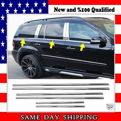 Chrome Windows Frame Bottom Trim 6 Pcs For Mercedes GL Class 320 350 450 500 550 • $40.41