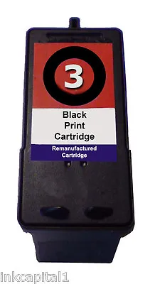 1 X No 3 Black Ink Cartridge Non-OEM Alternative For Lexmark X3580 X4580 Z1380 • £18.99