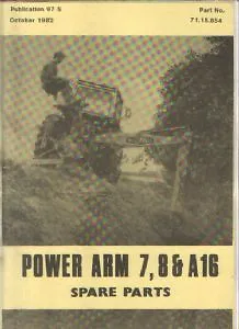 McCONNEL POWER ARM 7 8 & A16 DITCHER EXCAVATOR PARTS MANUAL • £10