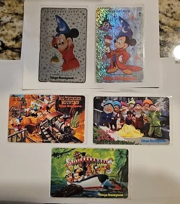 Lot Of (5) Tokyo DISNEYLAND Phone Cards W/Mickey Mouse Snow White+ • £38.92