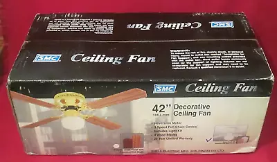 New In Box Vintage Sealed SMC Ceiling Fan - 42 - Huggar White 42WH-SH • $49.99