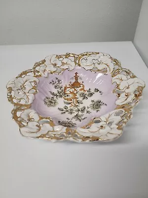 Antique C. T. Germany Porcelain Bowl Gold Trim Reticulated (look At Description) • $69.95