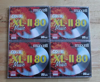 £4.40 • Buy 4 NEW & SEALED Recordable Blank Audio Discs (Maxell CD-R XL-11 80)