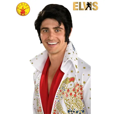 Elvis Stylish Black Wig Adult Dress Up Party Costume Accessory By Rubie's **new* • $36.95