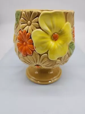 RELPO 6420 Flowers  Footed Planter Vase 5  Tall Retro  Decor MCM • $10.99