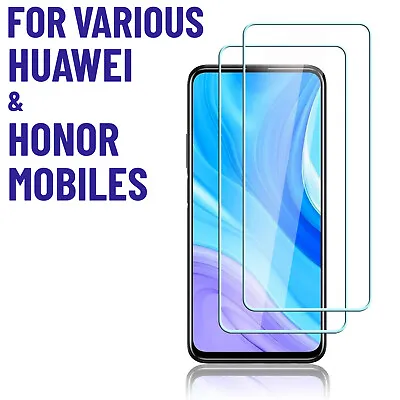 Huawei And Honor Mobile Phones Tempered Glass 9H Screen Protector 2 Pack - UK • £3.48