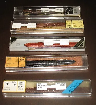 Lot Of 5 Vintage Speidel And Hadley Roma Womens Watch Bands Leather 10mm NIP • $15