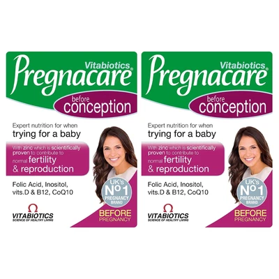 £9.99 • Buy 2 X Vitabiotics Pregnacare Conception Before Pregnancy Inositol B12 30 Tablets
