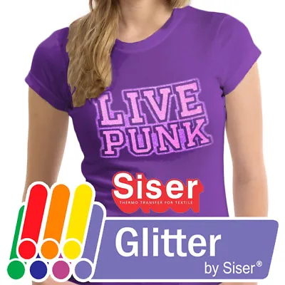 Siser Glitter Heat Transfer Vinyl HTV For T-Shirts 12  Roll(s) • $10.99