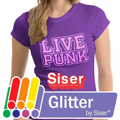 Siser Glitter Heat Transfer Vinyl HTV For T-Shirts 20  Roll(s) • $15.99